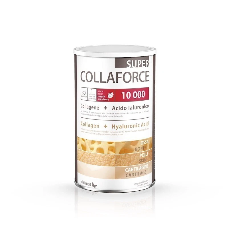 DIETMED COLLAFORCE SUPER 10.000 GUSTO FRAGOLA 450 G COLLAGENE E ACIDO IALURONICO