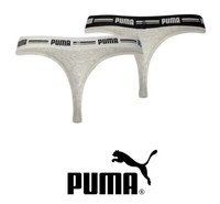 Puma - String Slip - 2Er Pack - Grau - GrößE XS / 36