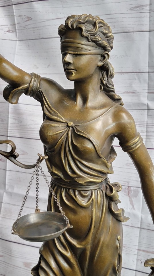 Ancient Greek Goddess Themis Blind Lady Justice 100 Real Bronze Statue