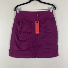 XCVI Wearables Trace Skirt Size Medium Purple Ruched Stretch Pull On