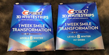 New Lot Of 2 Crest 3D Whitestrips 1 Week 8 Levels Whiter Teeth 56 Strips 10/2027