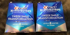 New Lot Of 2 Crest 3D Whitestrips 1 Week 8 Levels Whiter Teeth 56 Strips 9/2027