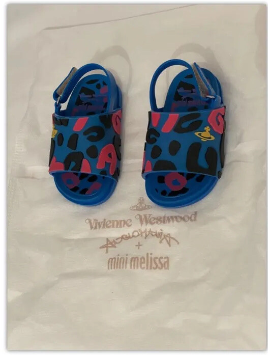 Mini Melissa Vivienne Westwood Mini Beach Slide Sandal Blue/Pink- EU 21 image 5