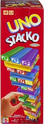 MATTEL UNO STACKO - Jeu de Société Rapide - Complet à Deux Enfant Adulte Famille Duel