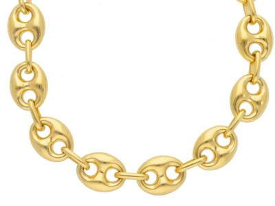 18K YELLOW GOLD MARINER CHAIN BIG OVALS 10 MM,