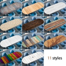 Oval Elastic Tablecloth Wooden Plank Texture Style Waterproof Dining Table Cloth