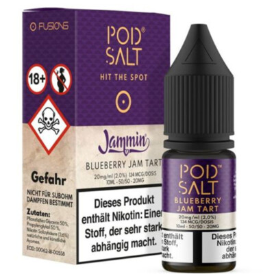 Blueberry Jam Tart - Fusions 10ml NicSalt Liquid by Pod Salt