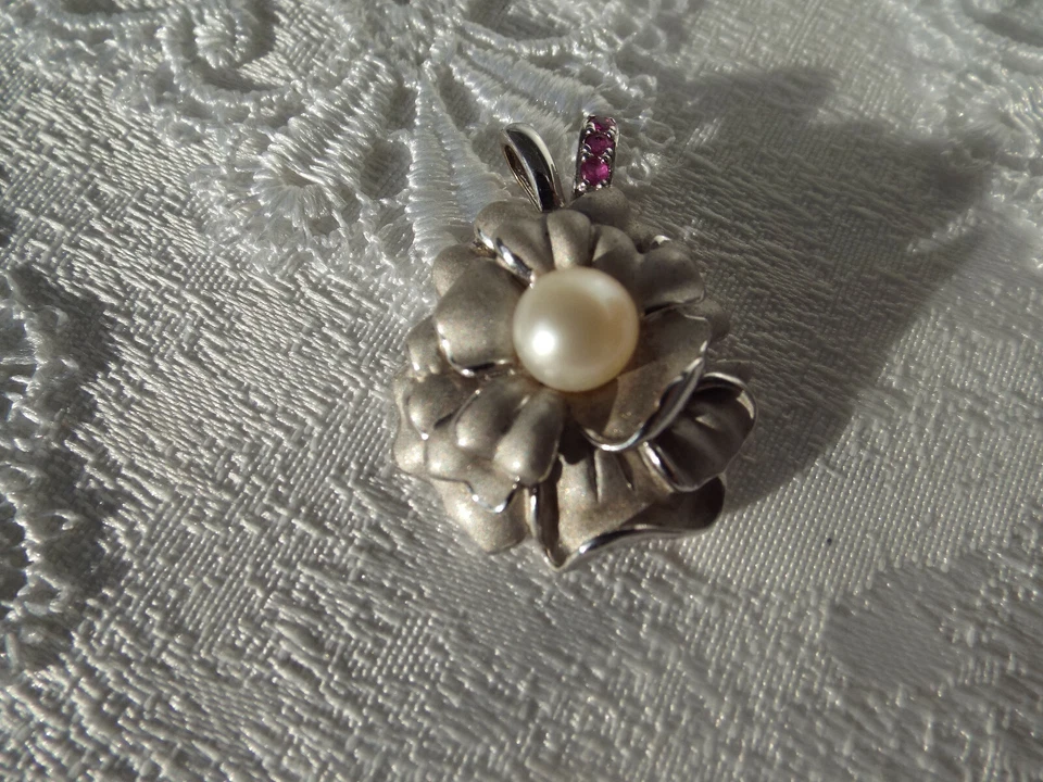 Perlenanhänger,925 Silber,Rubine,HSE,QVC - Bild 2 von 3