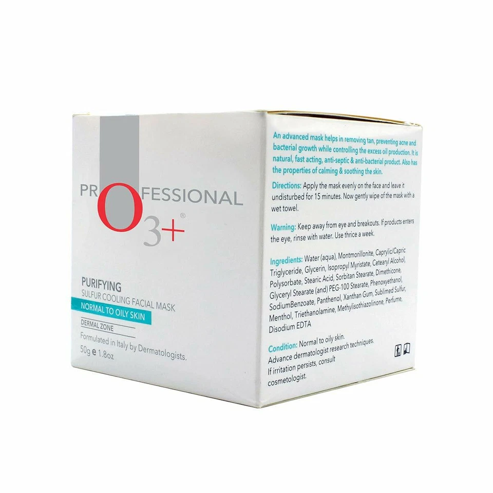 O3+ Purifying Sulfur Cooling Facial Mask For Acne Mark Removal & Radiant Glow - Image 2 of 4