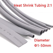 Diameter  1 50mm 2:1 Gray Heat Shrink Heatshrink Tube Tubing Wire Sleeving Wrap