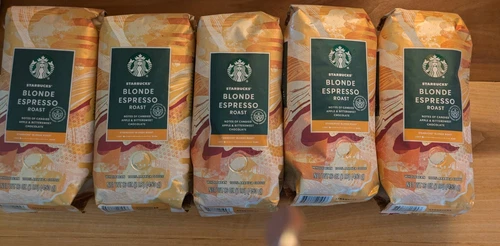 5-pack, Starbucks Blonde Espresso Light Roast Whole Bean Coffee - 16oz