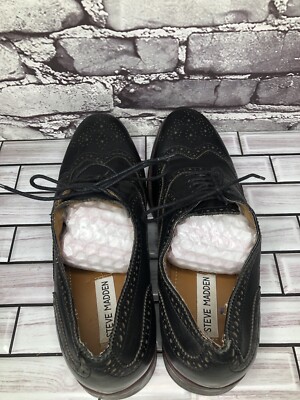 Steve Madden Men’s Black Declan Oxford Shoes, Size 9, EUC Steve Madden Shoes Mens 12 M Declan 2 Dress Wingtip Oxford  main image 4