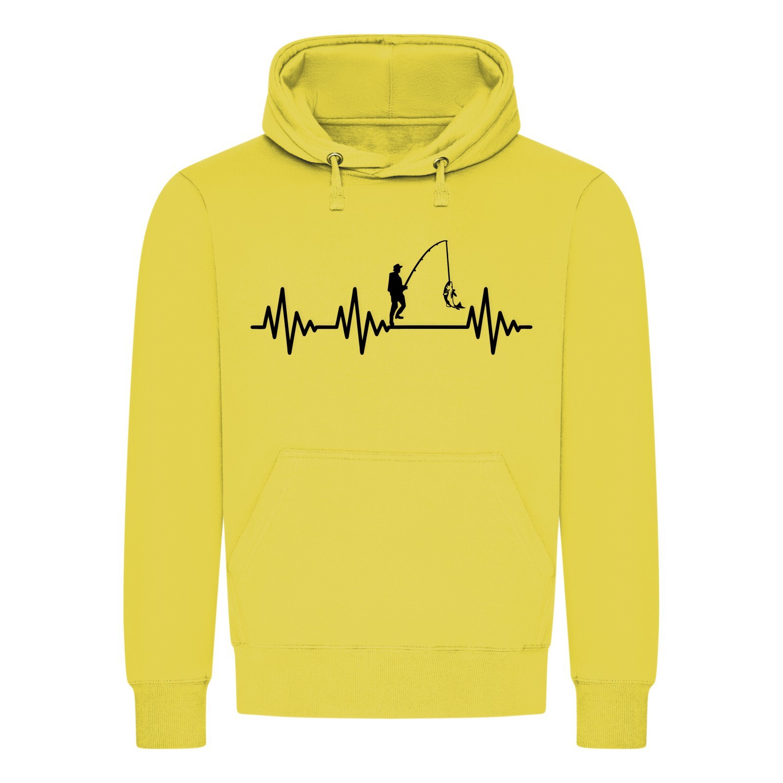 Angler Pullover Mit Herzschlag Motiv - Lustiger Angel Hoodie Für Fischer