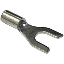 (100) Non-Insulated 16-14 AWG Spade Terminal #10 Fork Uninsulated Wire Connector