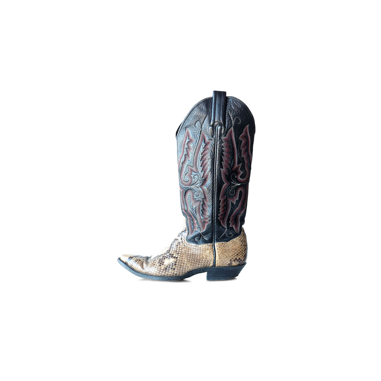 Vintage Panhandle Slim Genuine Python Black Cowbo… - image 1