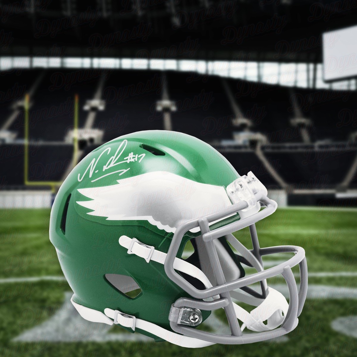 Casco Replica Kelly Green Speed Di Riddell 2023 Di Nick Foles Philadelphia Eagles Autographed Riddell 2023 Throwback Kelly Green Speed Replica Helmet - Foto 7