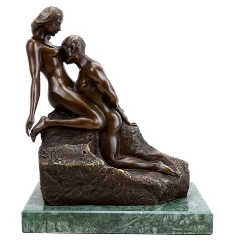 Scultura in bronzo - L'idolo eterno di Auguste Rodin - Capolavoro d'arte romantica