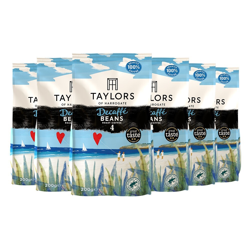 Taylors of Harrogate Decaffe Coffee Beans 6 x 200g Bags