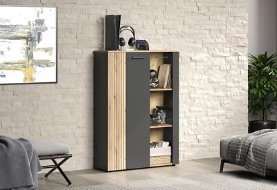 trendteam Highboard Kommode Vitrinenschrank Schrank - Wohnen Esteban - 90x132x34
