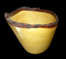 Natural Wood Turned Vase by D Mapla 5-10-99 / Small 4.5 wide in x 5 in tall