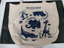 Ancien sac shopping en tissu Farm Aid "POUR NOTRE TERRE", était membre cadeau/achat concert