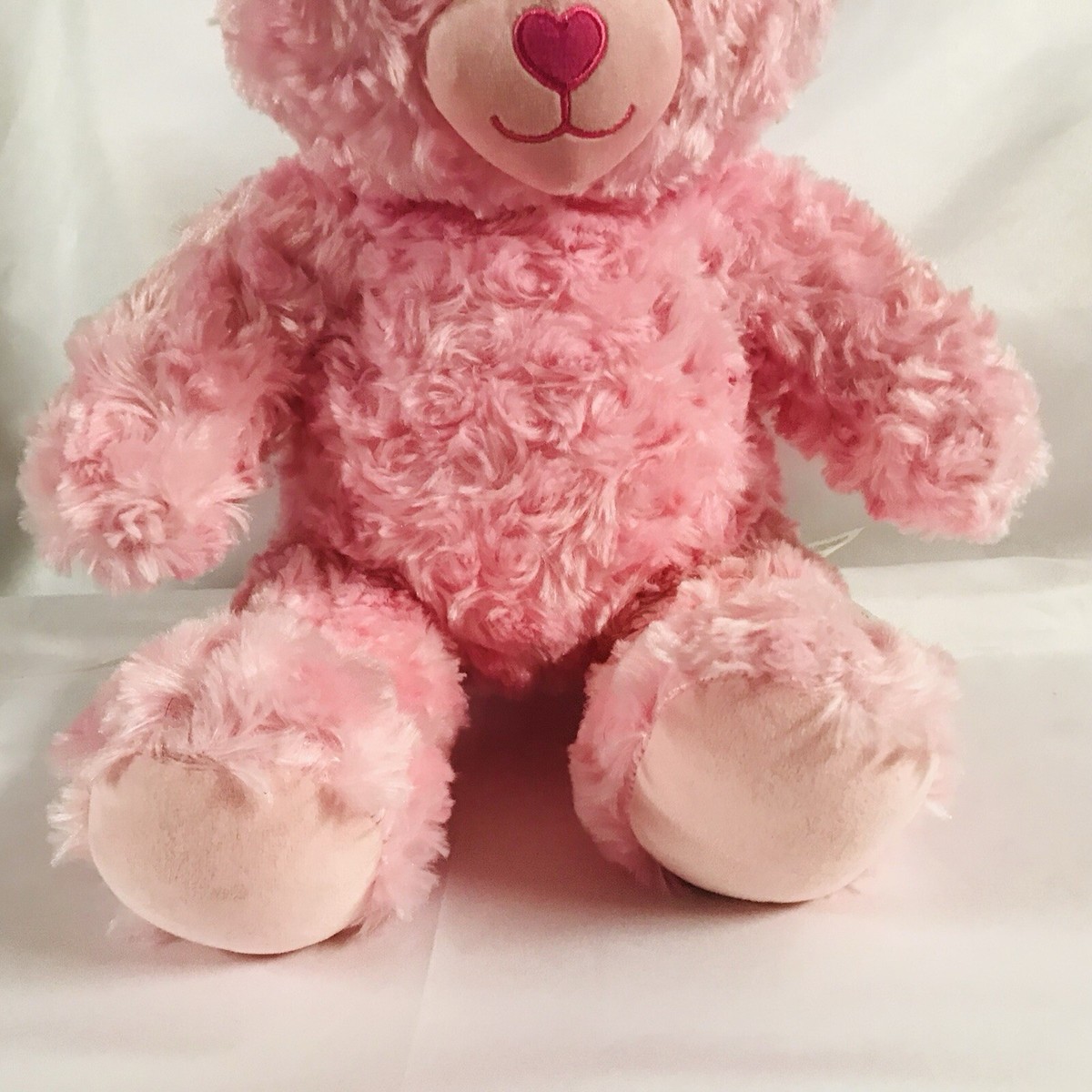 Build A Bear Pink Roses Plush Teddy Bear Valentines Stuffed Animal