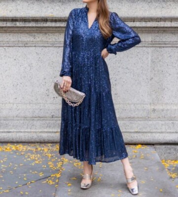 Sail To Sable Anne Navy Plus Sequin Midi Dress V Neck Long Sleeve Holiday Xxxl | eBay Sail To Sable Anne Navy Plus Sequin Midi Dress V Neck Long Sleeve Holiday Xxxl | eBay
