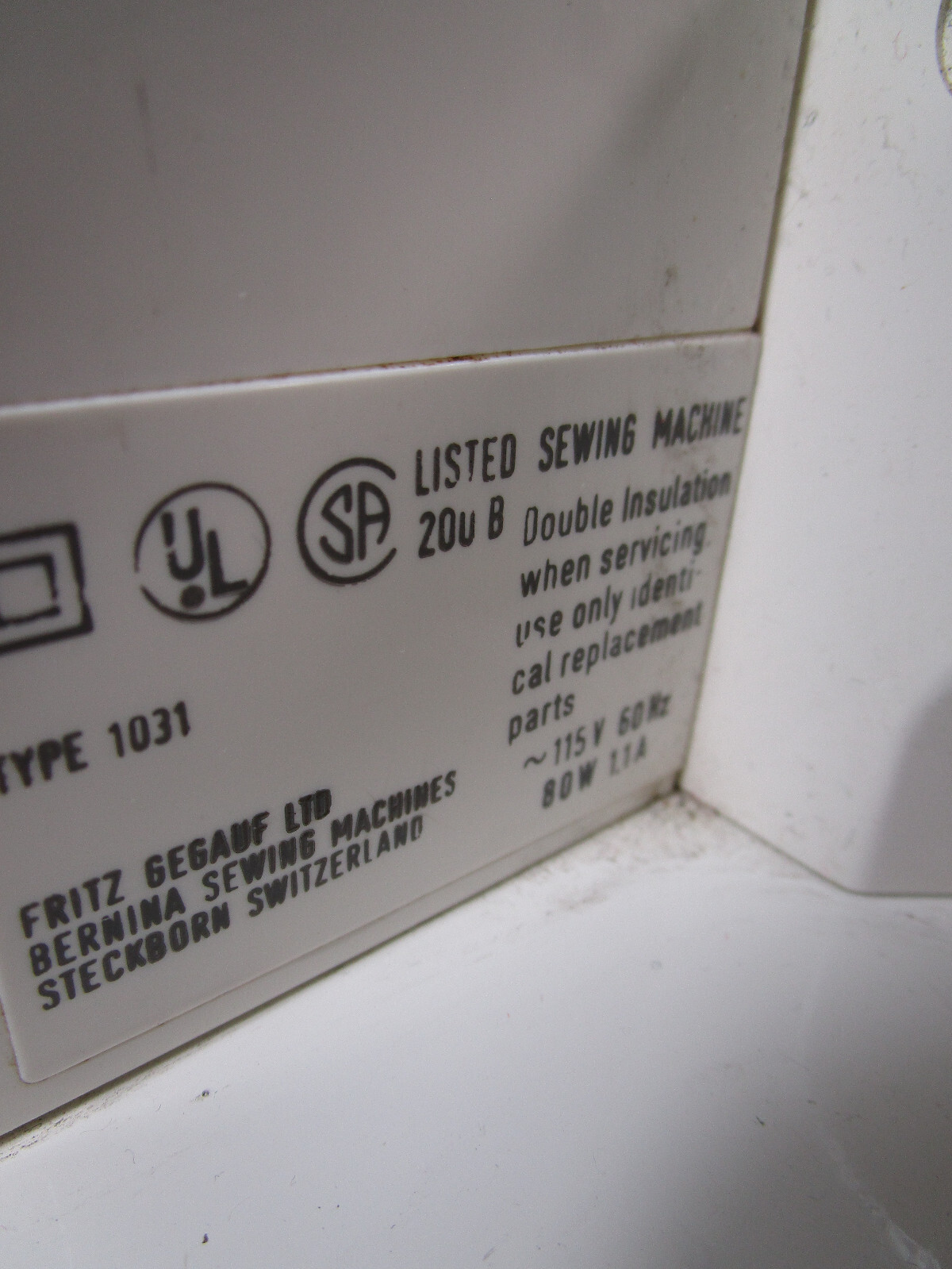 Used Bernina 1031 Sewing Machine eBay