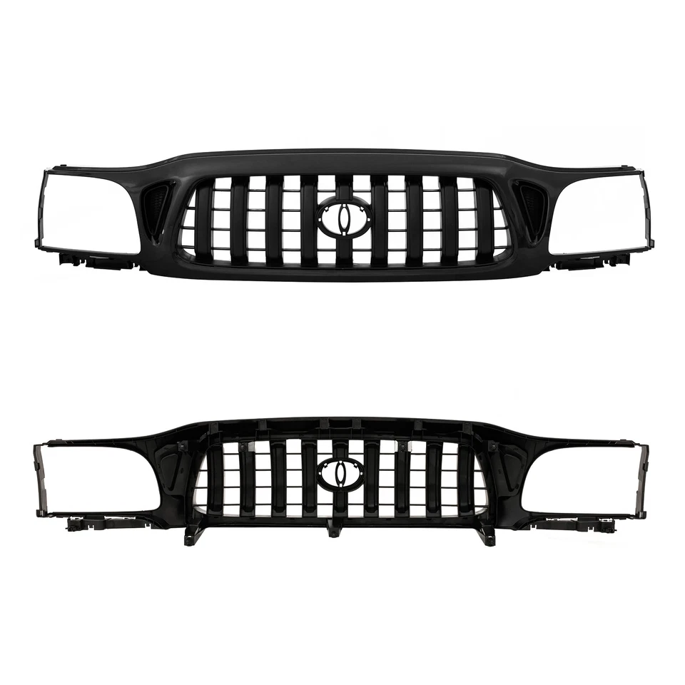 Front Bumper Grille For 2001-2004 Toyota Tacoma Black Plastic Grill Foto 3 de 4