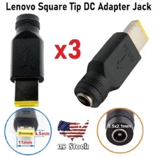 x3 Lenovo Square Tip DC Adapter Jack Connector Female Power Supply 5.5 x 2.1mm