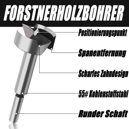 15tlg 10-50mm Forstnerbohrer Satz Forstnerbohrer Set Holzbohrer Holzkasten NEU - Bild 3 von 18