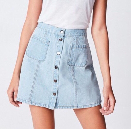 Urban Outfitters BDG Womens Button Front Jean Skirt Denim Snap Mini