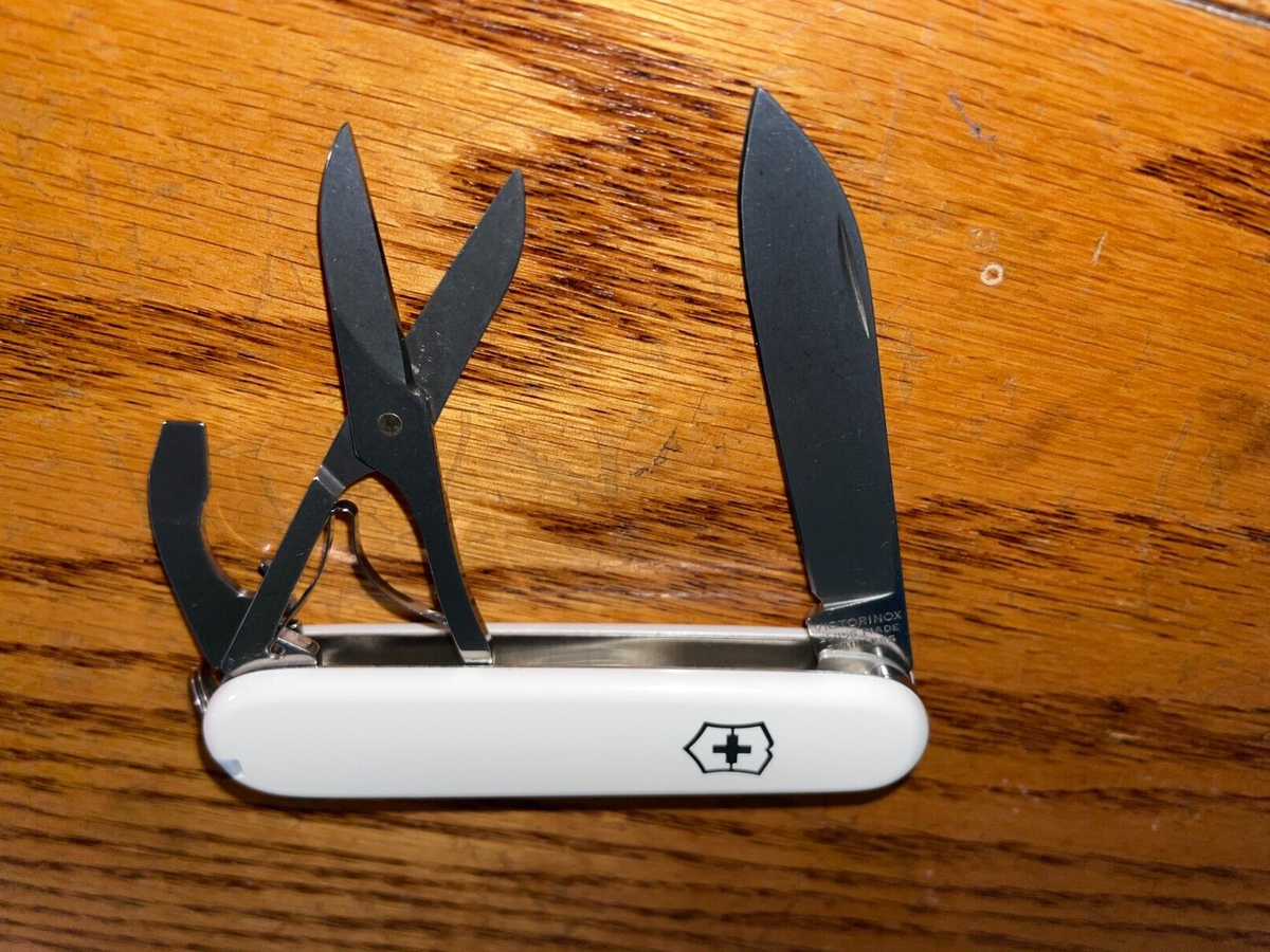 New Victorinox Swiss Army 91mm Knife COMPACT in WHITE
