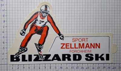 Aufkleber / Sticker ''BLIZZARD SKI - SPORT ZELLMANN - FORCHHEIM'', 80er Jahre