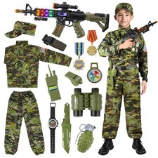 Kids Army Costume for Boys, Military Army Costume with Army Toys, Solider Boy...