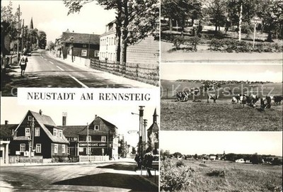 Neustadt Rennsteig Bahnhofstrasse Cafe Lusky Teilansichten