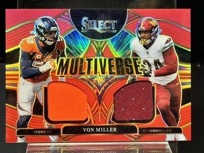2025 Panini Select VON MILLER Multiverse Red Prizm Double Patch Card #MVJ-VMR