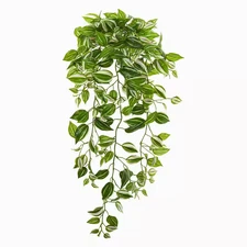 Indoor 32 Purple Heart Evergreen Hanging Artificial Plant (Set of 2)