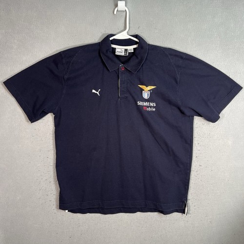 Lazio Official Training Polo Shirt Adult Black Soccer Futbol Mens - Picture 1 of 7