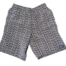 Patagonia Boys XL Swim Trunks Navy White Wave Print Youth Baggies Shorts