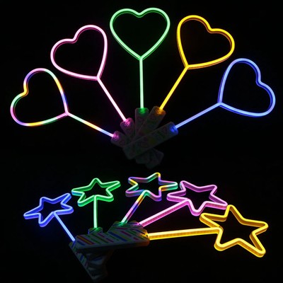 Leuchtstab Neon Licht Herz Stern Blinklichter Party Dekoration