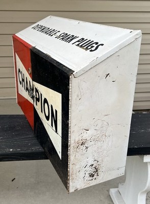 Vintage Champion Spark Plugs Service Station Metal Cabinet Gas Oil