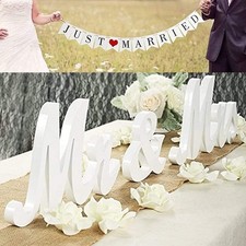 Large Mr and Mrs Wedding Table Sign Wooden Letters Just Married Banner