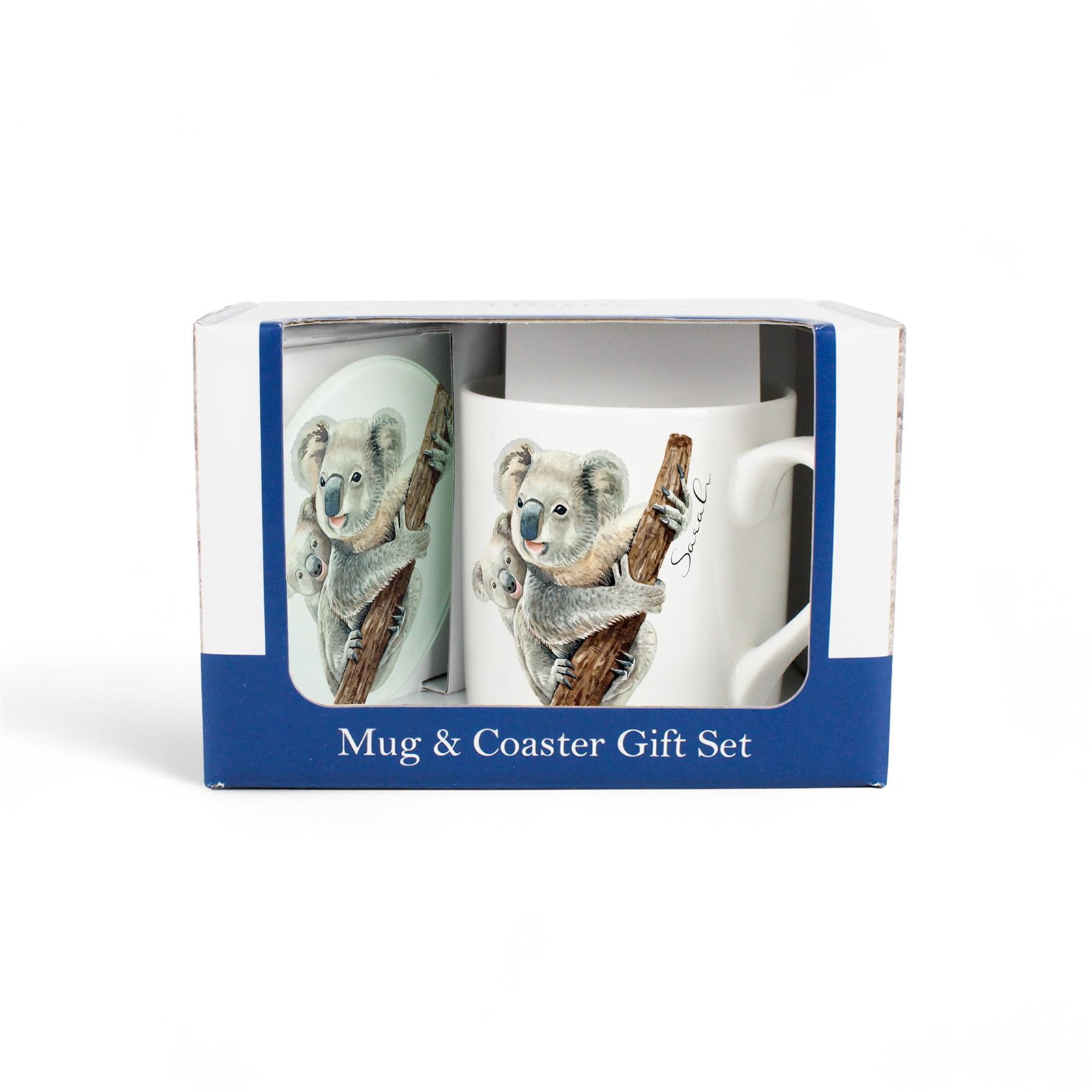 Koala Bear Personalised Bone China Mug & Coaster Customisable Gift Set