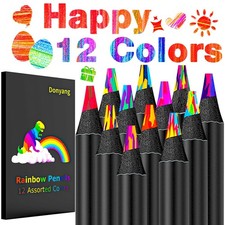 Stocking Stuffers for Kids, Art Supplies,12 Colors Rainbow Colored Pencils Ch...