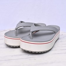 Crocs Crocband Platform Flip Flop Thong Sandals Women  s Size 9 Light Gray/Rose