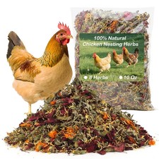 10 Oz Chicken Nesting Herbs, 8 Dried Flowers  Herb Supplement for Chickens C...