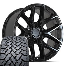 Df17a 20x9 Black Defiant Wheels 27555r20 At Tires Set Fit Sierra Yukon Df17a 20x9 Black Defiant Wheels 27555r20 At Tires Set Fit Sierra Yukon