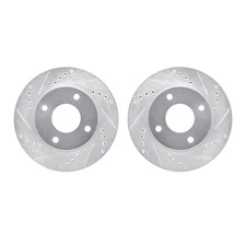 Dynamic Friction Company 7002-67075 Brake Rotors   Drilled & Slotted   Silver