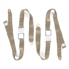1971 - 1974 Airplane 2pt Tan Lap Bucket Seat Belt Kit - 2 Belts V8 1971 - 1974 Airplane 2pt Tan Lap Bucket Seat Belt Kit - 2 Belts V8